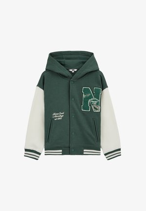 Športna jopa s kapuco na zadrgo - dark green