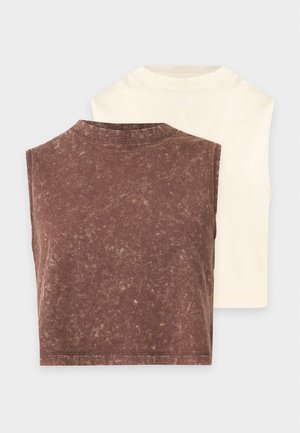 Even&Odd 2 PACK - Débardeur - dark brown/sand