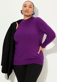 Ulla Popken STEHKRAGEN - Maglione - dark purple
