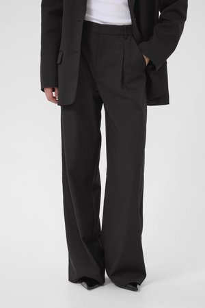 PAULA WIDE PANTS - Stoffhose - black