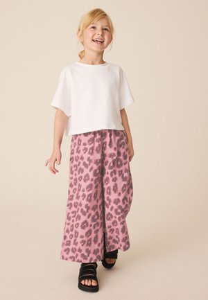 Next, REGULAR FIT - PULLON WIDE LEG TROUSERS . - Bukser - pink animal print