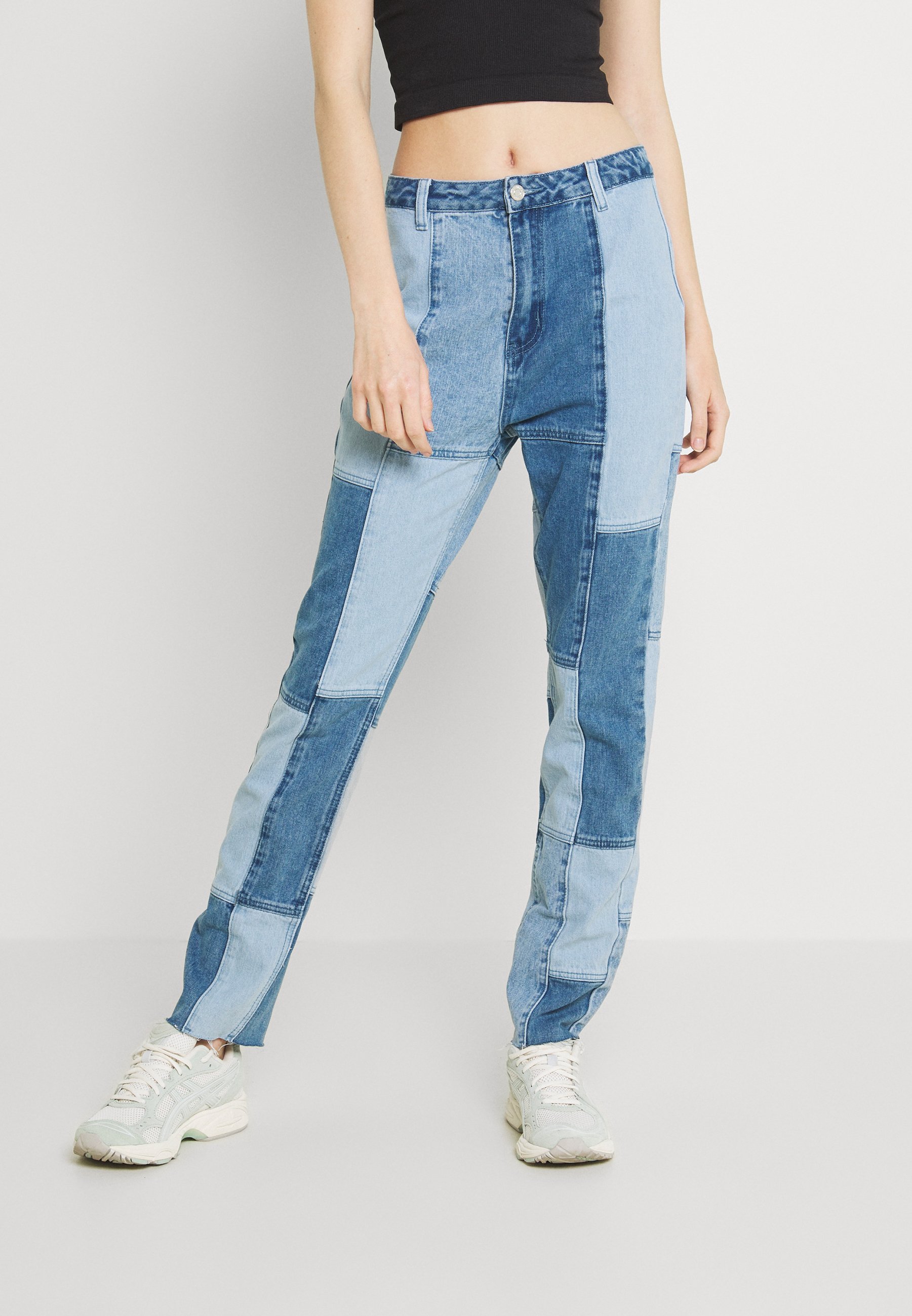 Missguided PATCHWORK - Jeans Straight Leg - blue/blau