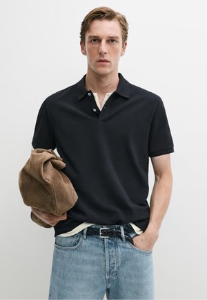 Massimo Dutti, Poloshirt - mottled dark blue