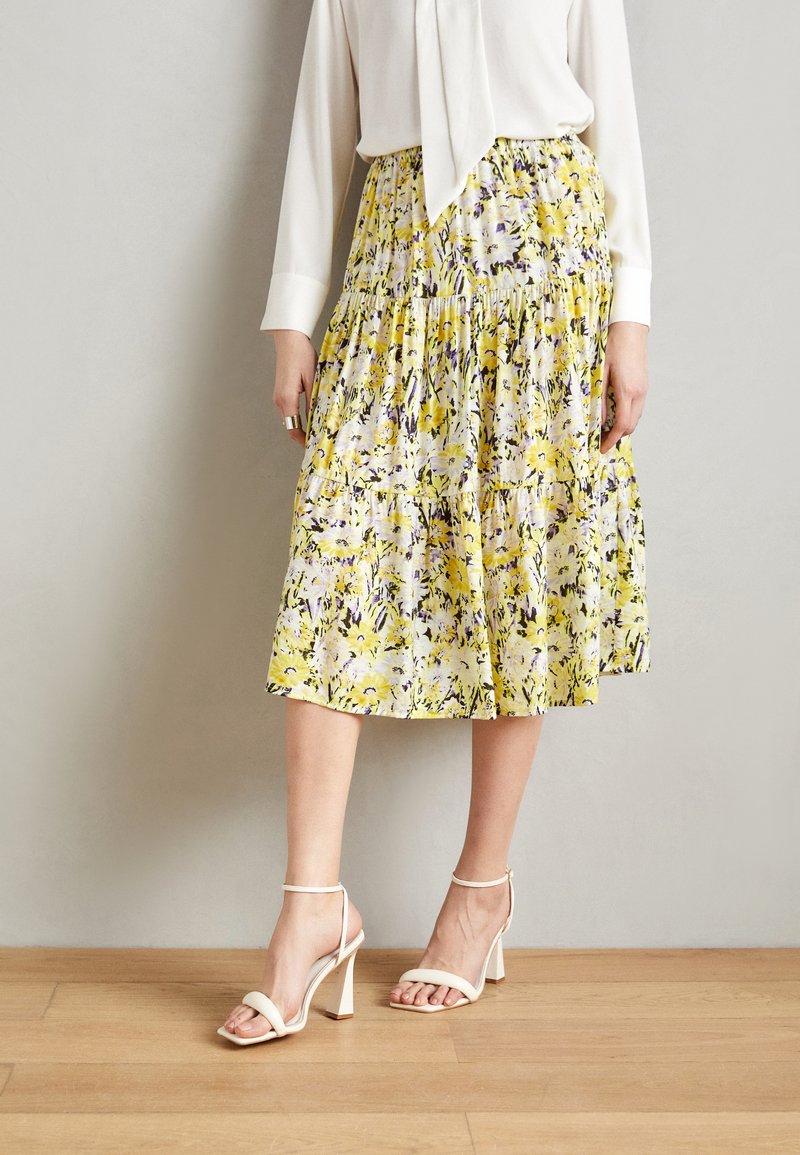 Lollys Laundry - MIDI SKIRT - Falda acampanada - yellow, Ampliar