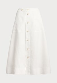 BUTTONED LINEN A LINE SKIRT - A-line skirt - nevis