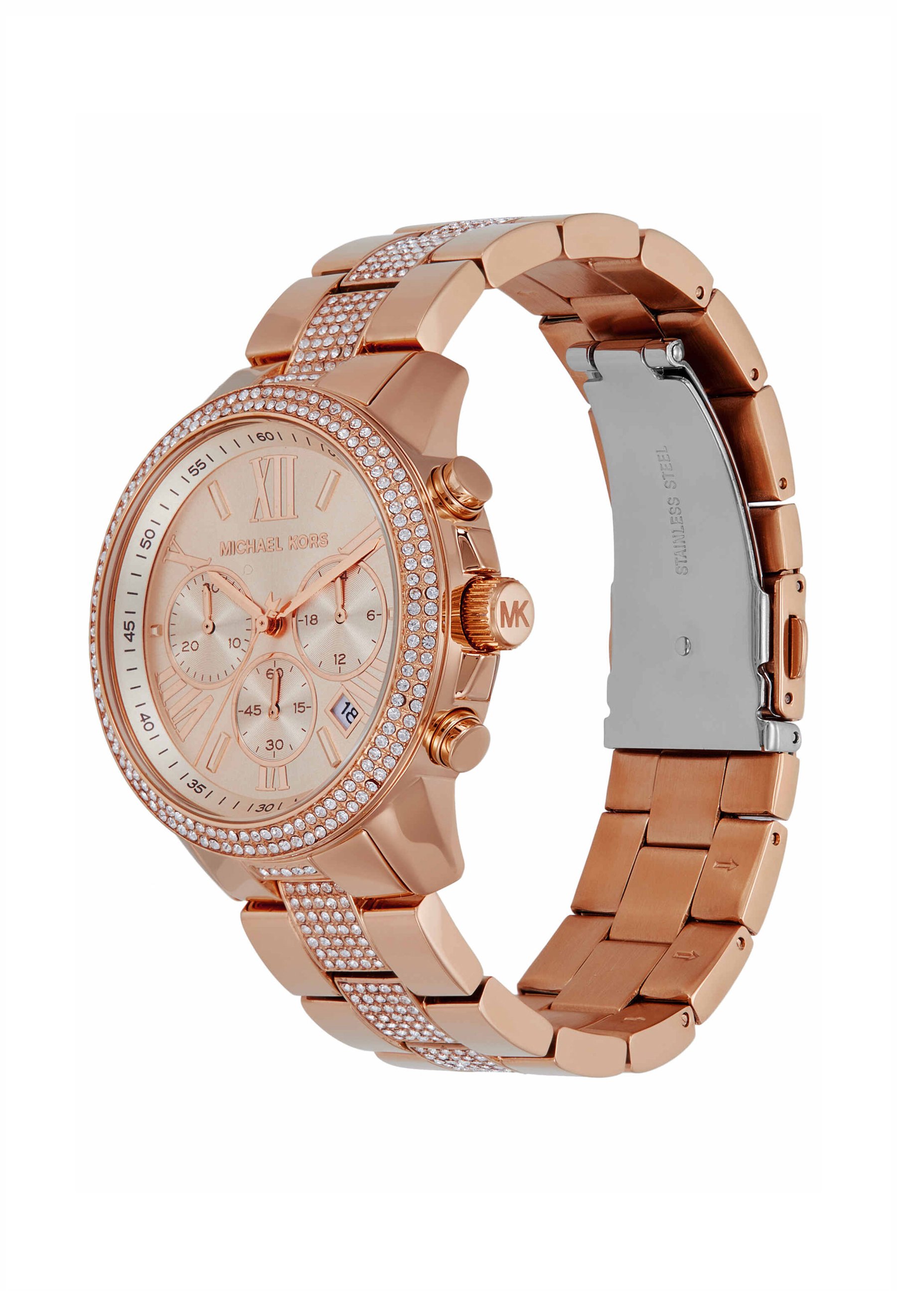 Michael Kors BRYNN フルパヴェ ローズゴールド Michael Kors BRYNN - Chronograph watch - rose gold-coloured - Zalando