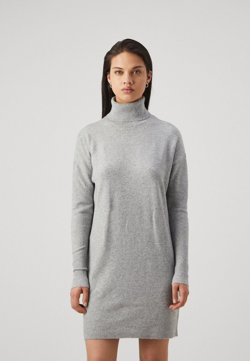 Vero Moda - VMBRILLIANT ROLLNECK DRESS - Pulóverruha - light grey melange, Nagyítás