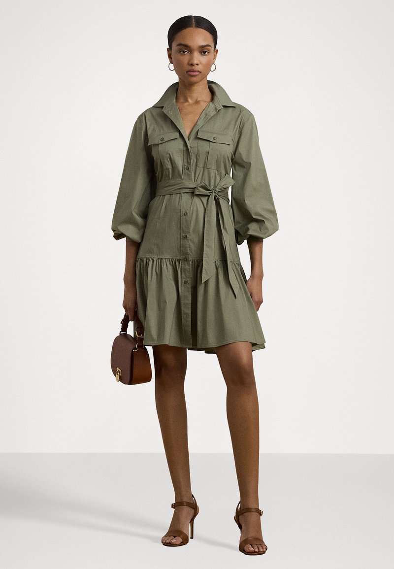 Lauren Ralph Lauren BELTED COTTON BLEND SHIRTDRESS - Shirt dress - sage green/light green - Zalando Lauren Ralph Lauren BELTED COTTON BLEND SHIRTDRESS - Shirt dress - sage green/light green - Zalando