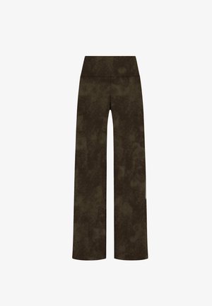 Deha, STRAIGHT PRINTED STRETCH MICROFIBER LEGGINGS - LEGGINGS - Trousers - brown