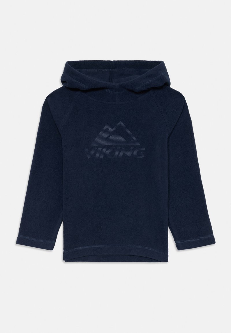 Jūros laivyno švelnus vilnos džemperis su ilgomis rankovėmis, su subtilia kalno grafika ir „VIKING“ tekstu atitinkančios spalvos. Minkšta tekstūra.