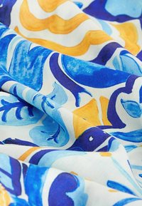 Next FRONT SHORT SLEEVE - Maksikleit - blue yellow leaf print