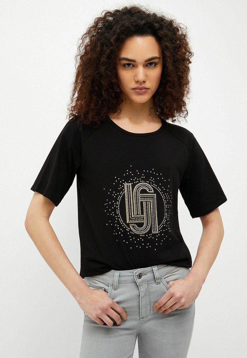 liu-jo-jeans-with-studs-t-shirt-print-black-studs-zwart-zalando-nl