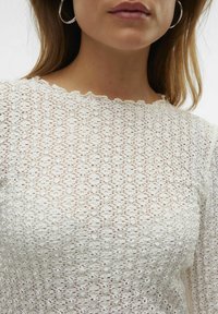 Aware VMSHELBY O-NECK SHORT - Ilgarankovis viršutinės dalies drabužis - snow white