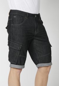 Koroshi BERMUDA COWBOY - Shorts di jeans - denim black denim