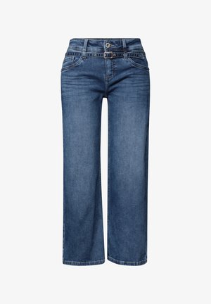 Street One, JEANS CULOTTE MIT GÜRTELDETAIL - Wide Leg - mid blue random washed