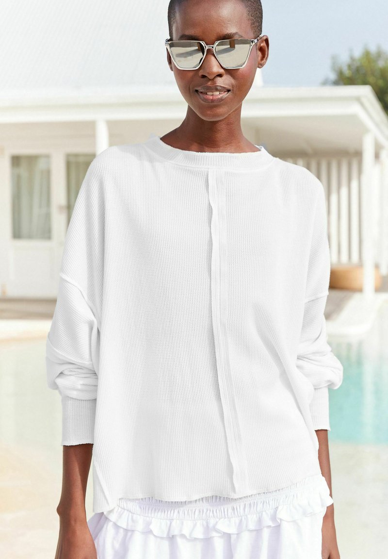 Next LONG SLEEVE SEAM DETAIL TEXTURE STANDARD - Neule - white