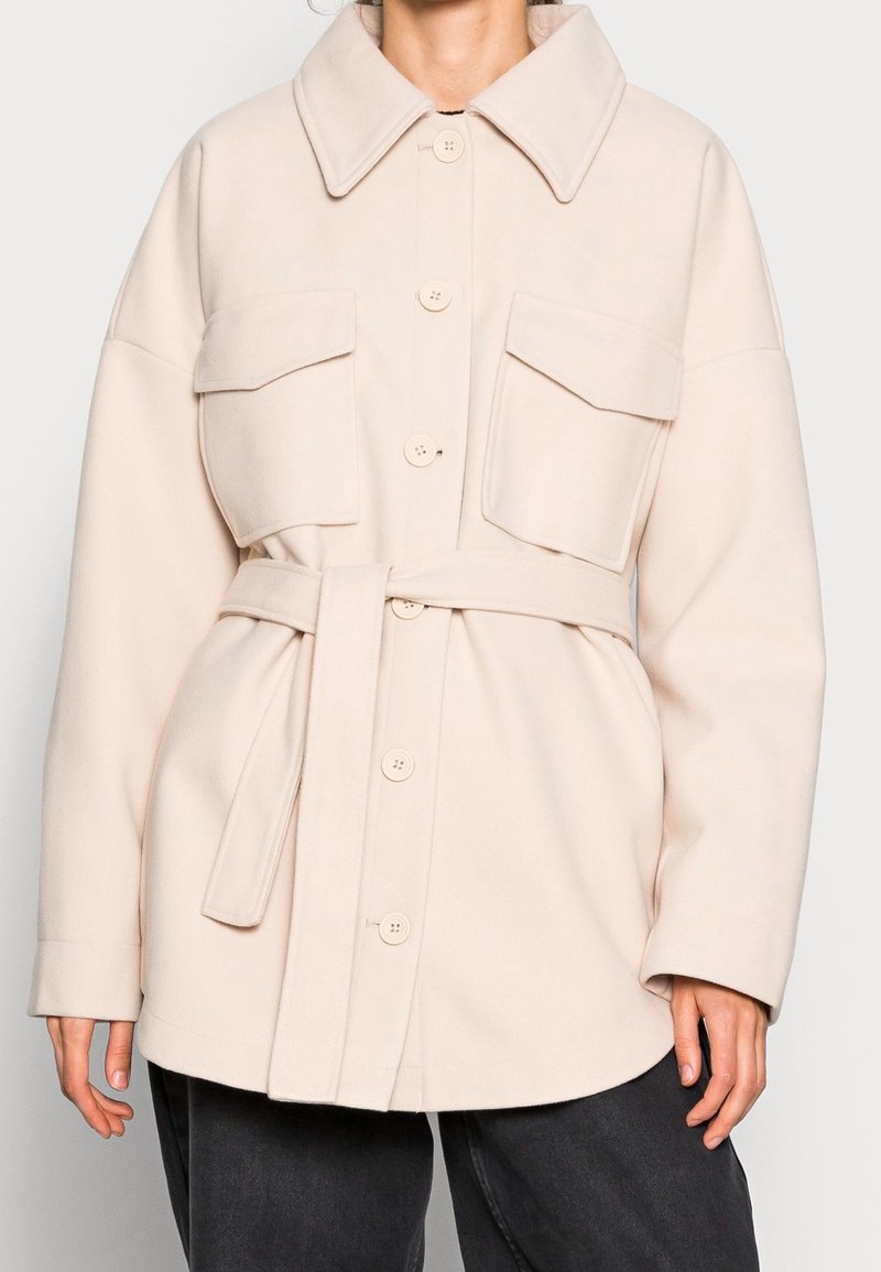 Gina Tricot Pitkä takki - off-white