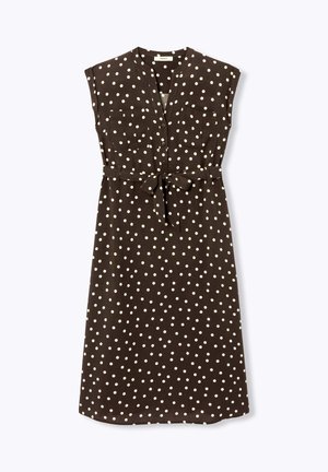 Promod, ROBE MIDI CEINTURÉE UNIE - Robe chemise - imprimé marron