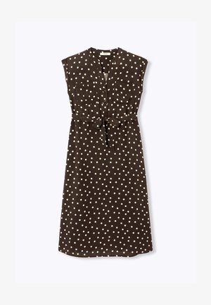 Promod, ROBE MIDI CEINTURÉE UNIE - Robe chemise - imprimé marron