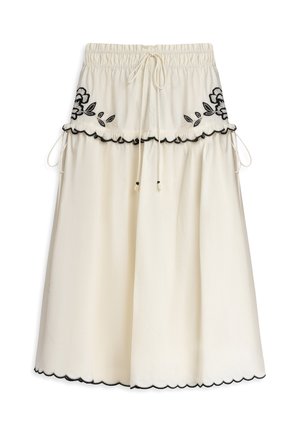Twist, TWIST SKIRT EMBROIDERED MIDI SKIRT - A-Linien-Rock - ecru