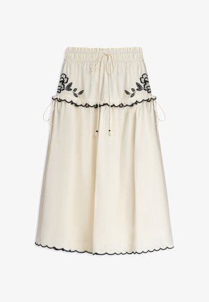 Twist, TWIST SKIRT EMBROIDERED MIDI SKIRT - A-Linien-Rock - ecru