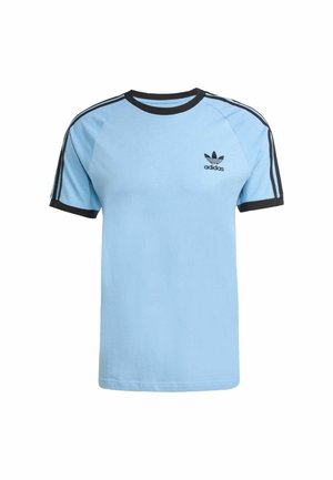 adidas Originals STRIPES - Camiseta estampada - ash blue   black