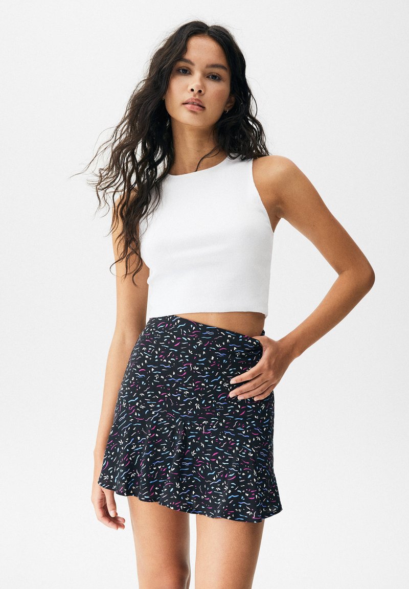 Damen Jeansröcke | PULL&BEAR Minirockmottled black/schwarz meliert - RZ16649 Damen Jeansröcke | PULL&BEAR Minirockmottled black/schwarz meliert - RZ16649