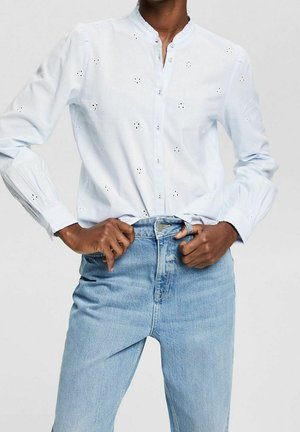 Košilová halenka  - mottled light blue