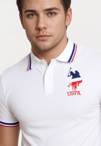 U.S. Polo Assn. TRICOLOUR SHORTSLEEVE - Poloshirts - weiss