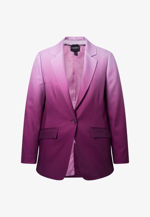 Blazer in einem Farbverlauf von helllila bis dunkelviolett, mit einem einzigen Knopfverschluss, Reverskragen und zwei Fronttaschen. Glattes Material.