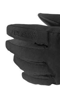 Guanti isolati neri con esterno testurizzato, dotati di imbottitura a strati e del logo "Reusch" ricamato nella zona del polso.