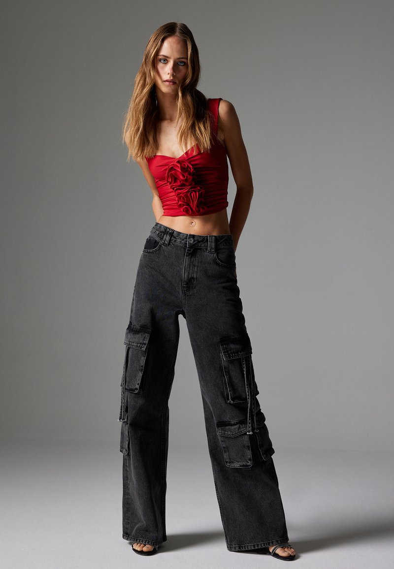 Koton WASHED EFFECT POCKETS - Vaqueros boyfriend - black
