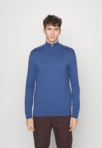 Selected Homme SLHBERG HALF ZIP  - Pulóver - true navy detail melange