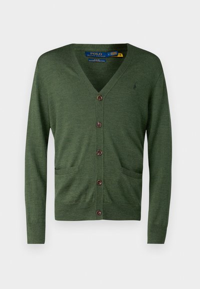 Polo Ralph Lauren SLIM FIT WASHABLE WOOL V-NECK CARDIGAN  - Kardiganas - classic olive heather