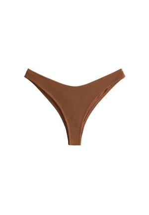 OYSHO, U-CUT CRINKLE BRAZILIAN BIKINI BRIEFS - Slip bikini - light brown