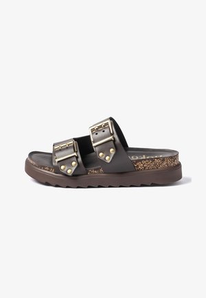 Yokono, SANDALIA PLATAFORMA TUNEZ-262 MARRÓN OSCURO - Sandalias planas - marrón oscuro