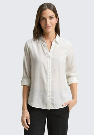 Overhemdblouse - white pinstripe with lurex