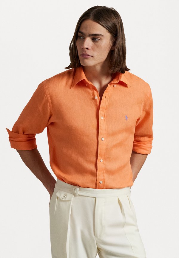 SLIM FIT LINEN SHIRT - Shirt - poppy