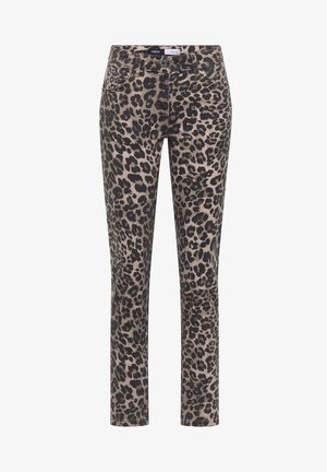 Leopardprint jeans van denim, met een slim fit ontwerp, vijf-pocket stijl en een knoopsluiting op de tailleband.
