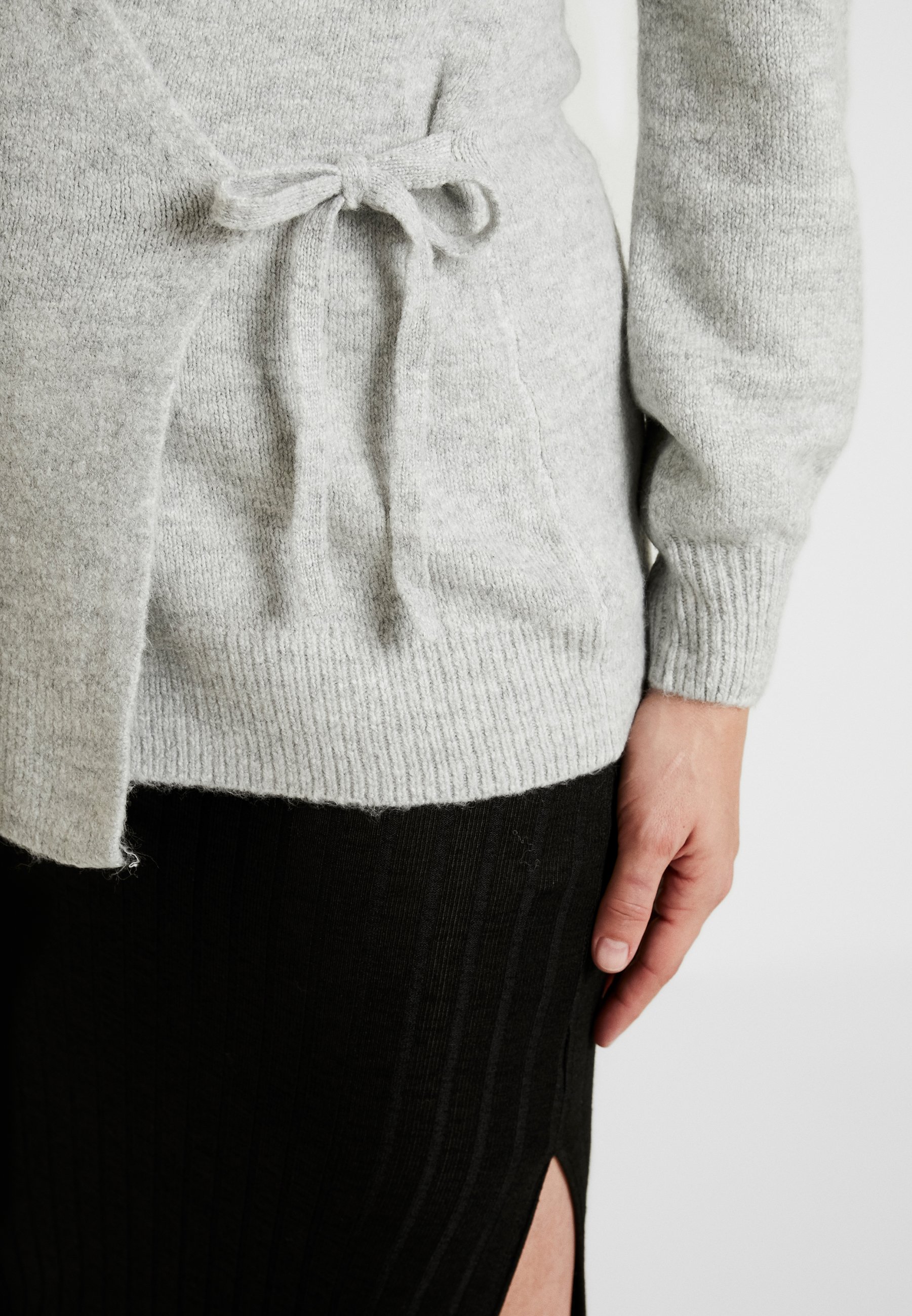 SIDE TIE WRAP Gilet heather grey SIDE TIE WRAP Gilet heather grey