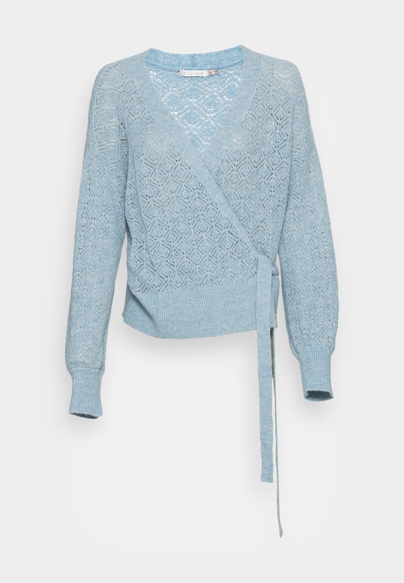 Damen Strickjacken | Esqualo SWEATER AJOUR WRAP AROUND Strickjacke provincial blue/hellblau - KN22508 Damen Strickjacken | Esqualo SWEATER AJOUR WRAP AROUND Strickjacke provincial blue/hellblau - KN22508