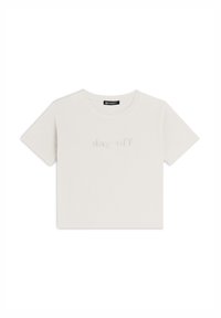 Freddy CROPPED GIROCOLLO COMFORT CON RICAMO - T-shirt con stampa - blanc de blanc