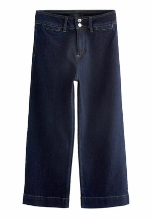 DOUBLE BUTTON CROPPED WIDE LEG - Vaqueros a campana - rinse blue