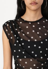 Abercrombie & Fitch Draped Mesh Top - Top - black