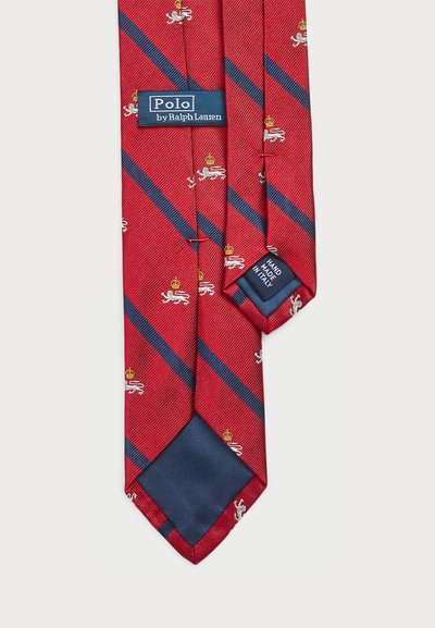 Polo Ralph Lauren STRIPED SILK REPP NARROW CLUB TIE - Kaklaraištis - red