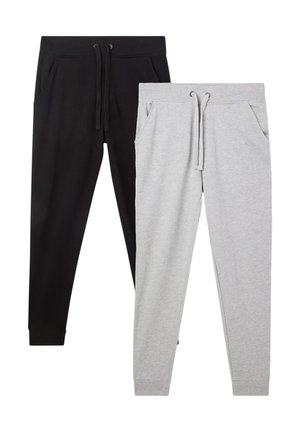 PACK OF 2 WITH DRAWSTRING - Pantaloni sportivi - 1x Black, 1x Gray
