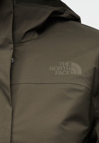 Φούτερ με κουκούλα σε ελιά πράσινο χρώμα με λεία υφή. Φέρει το λογότυπο "THE NORTH FACE" σε ελαφρώς πιο σκούρο τόνο στην περιοχή του στήθους.