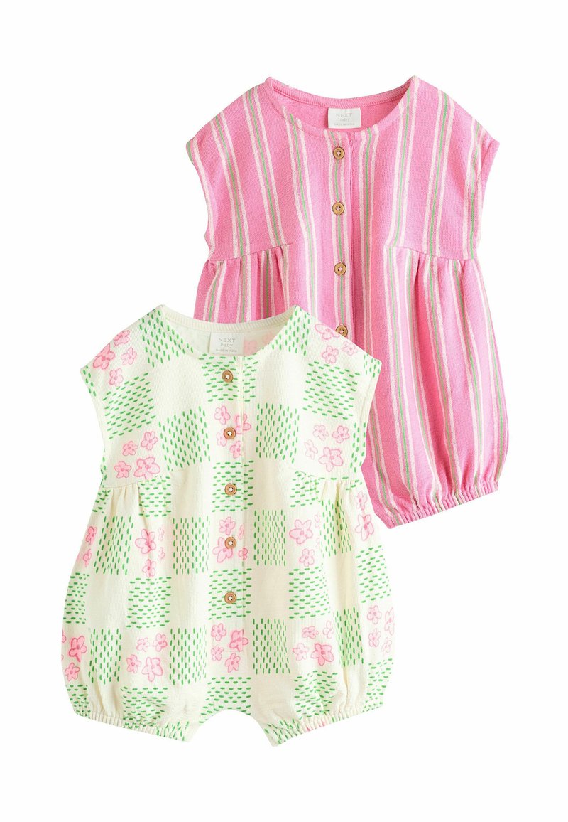 Next - REGULAR FIT - ROMPERS 2 PACK . - Tuta jumpsuit - green and pink printed, Ingrandire