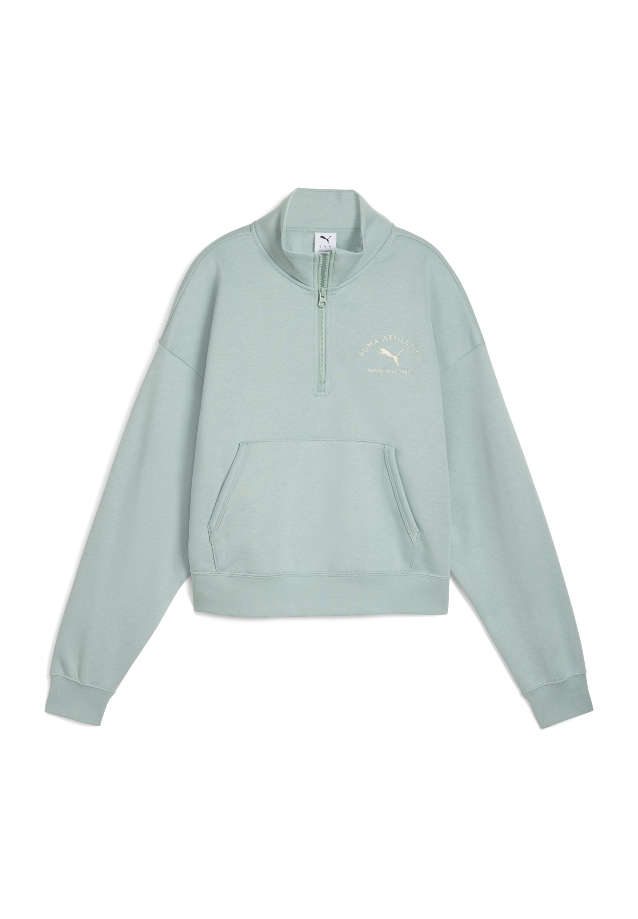Puma CLASS COMFORT HALF ZIP SHORT CREW - Mikina - light moss