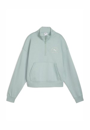 CLASS COMFORT HALF ZIP SHORT CREW  - Felpa - light moss